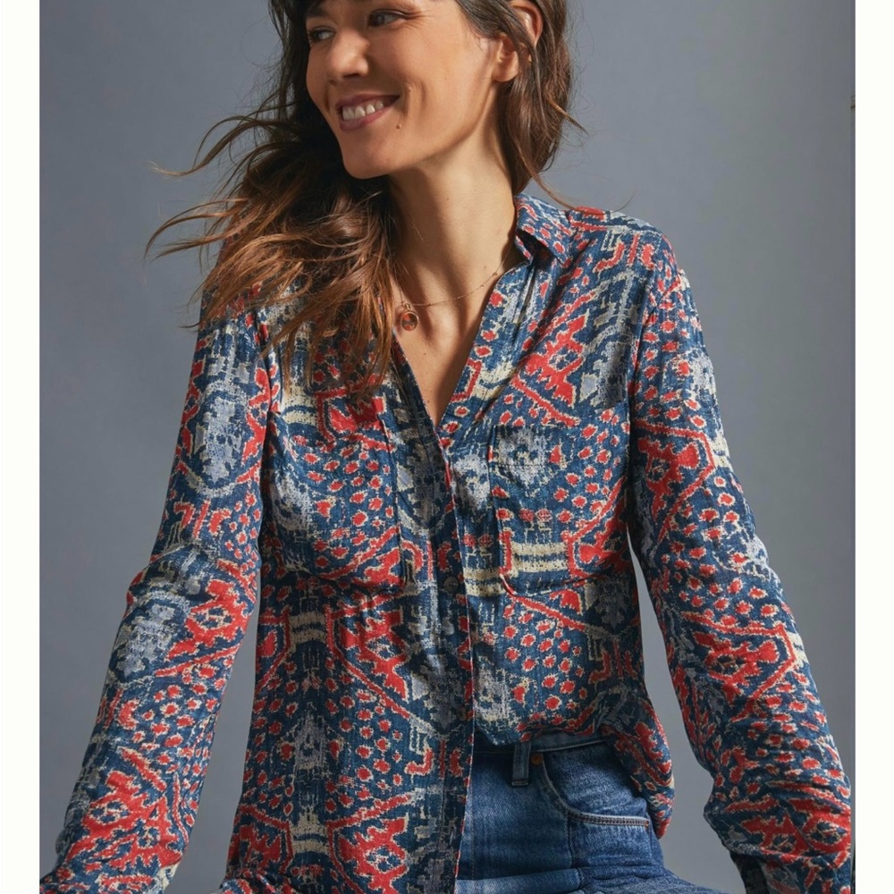 Anthropologie Pilcro Leilani Tunic Buttondown